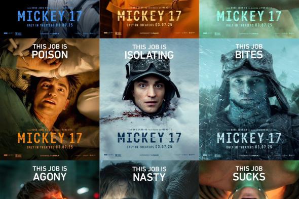 9 ملصقات دعائية جديدة لفيلم MICKEY 17الإثنين 27/يناير/2025 - 04:00 م
روبرت باتينسون ، كشف المخرج الشهير المخرج بونغ جون هو، عن 9 ملصقات دعائية جديدة، لفيلم بونغ جو MICKEY 17. وجاءت الملصقات الدعائية الجديدة، مليئة بالحركة والتعبيرات المجنونة لبطل الفيلم روبيرت باتنسون. عرض فيلم Mickey 17 في مهرجان برلين السينمائي الدولي أعلن رسميا، عرض فيلم المخرج بونغ جون هو،